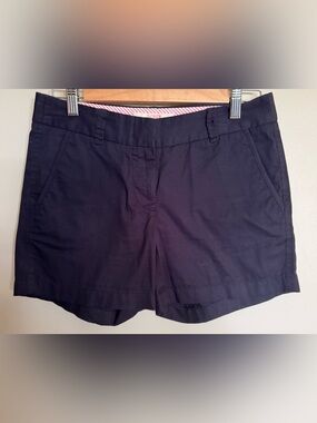 J.Crew Navy Chino Shorts Women’s Size 0 100% Cotton Cuffed Casual Preppy